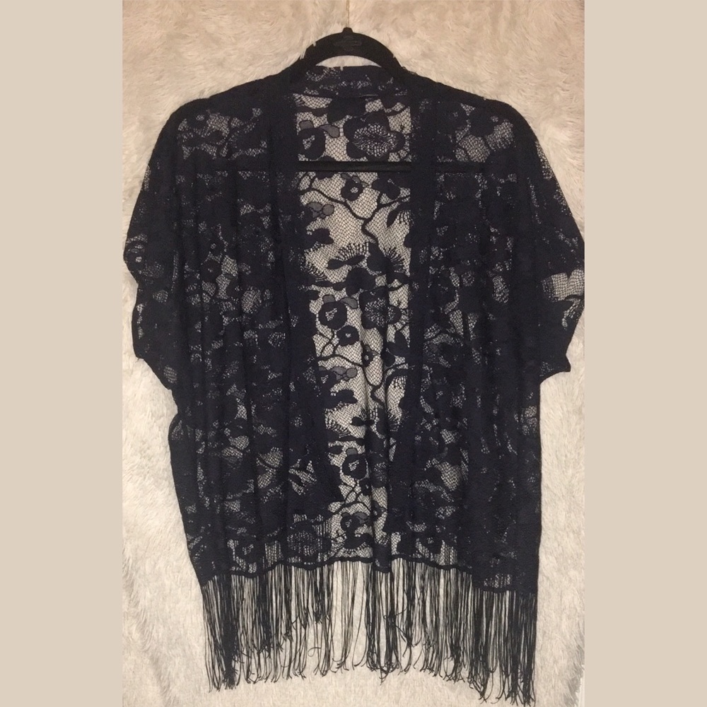 Topshop Navy Blue Lace Kimono